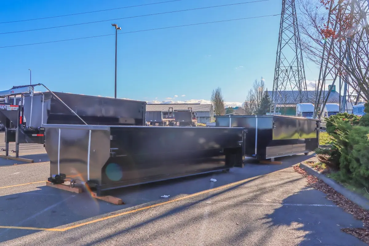 Roll-off dumpster ready for waste disposal at job site for 15 Yard Dumpster Rental in The Village of Indian Hill